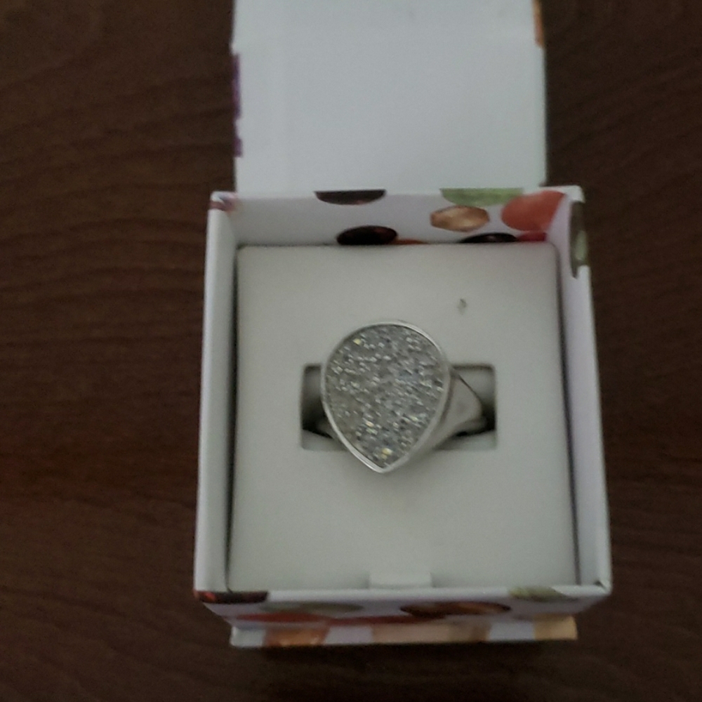 Swarovski tear drop ring